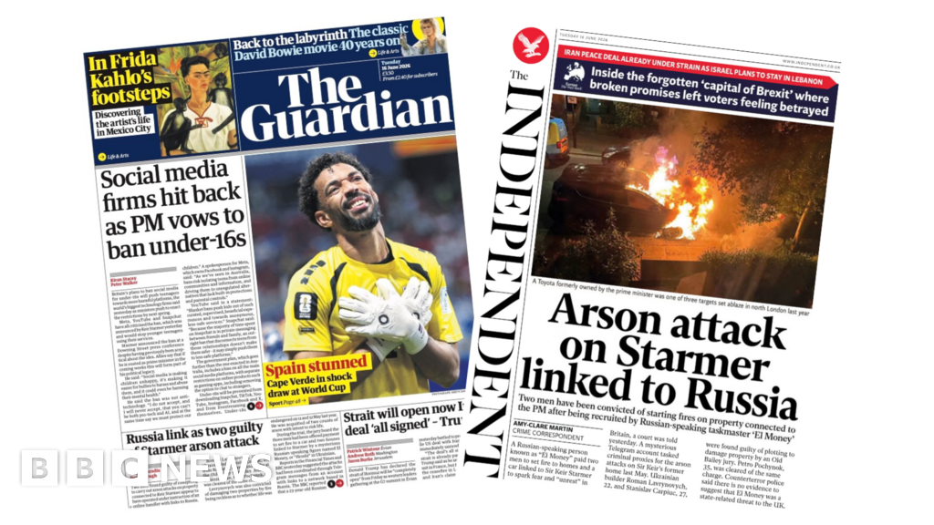 Newspaper headlines: Social media firms hit back and Arson attack on Starmer linked to Russia Newspaper headlines: 'Social media firms hit back' and 'Arson attack on Starmer linked to Russia'