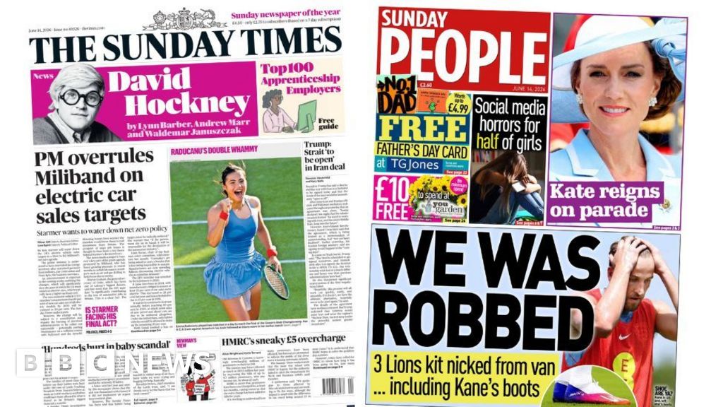 Newspaper headlines: PM overrules Miliband and We was robbed! Newspaper headlines: 'PM overrules Miliband' and 'We was robbed!'