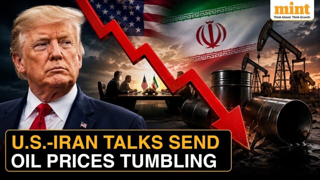 Crude oil prices crash 7% on US-Iran peace talks; Brent crude below $84 per barrel | Stock Market News