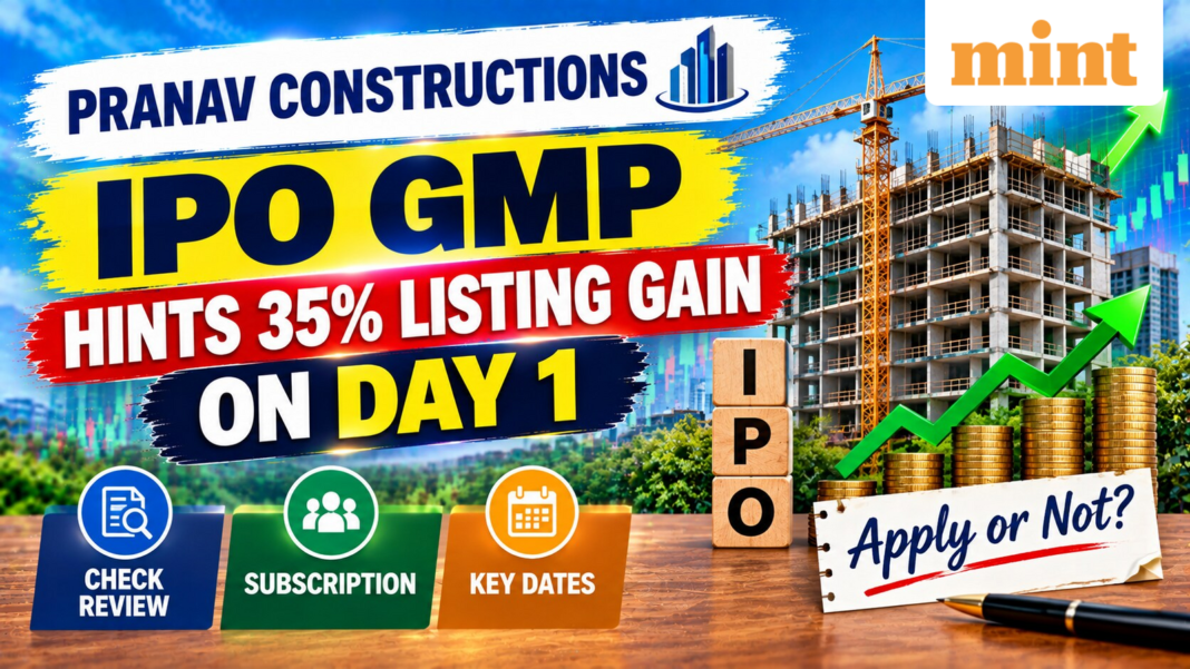 Pranav Constructions IPO Day 1: Issue subscribed 5.70x. GMP hints 35% listing gain. Apply or not? | Stock Market News
