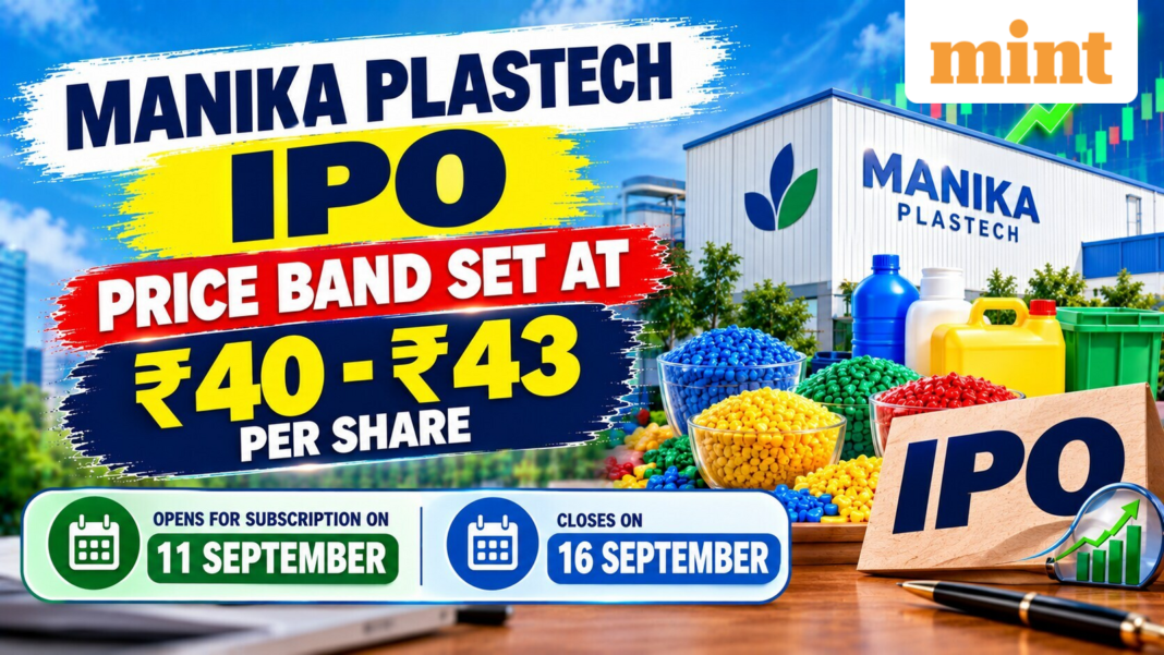 Manika Plastech IPO price band set at  ₹40- ₹43 per share. Check date, size, & other key details | Stock Market News